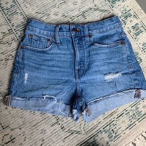 Madewell high rise denim shorts